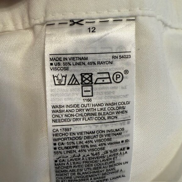 Old Navy Women's Everyday Linen Blend Shorts Gold Palm Trees Beachy, Size 12 - Picture 6 of 12